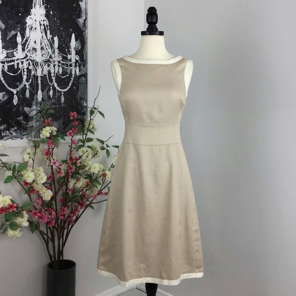 L.K.Bennett Linen June Dress NWT in Soft Biscuit - Picture 1 of 5